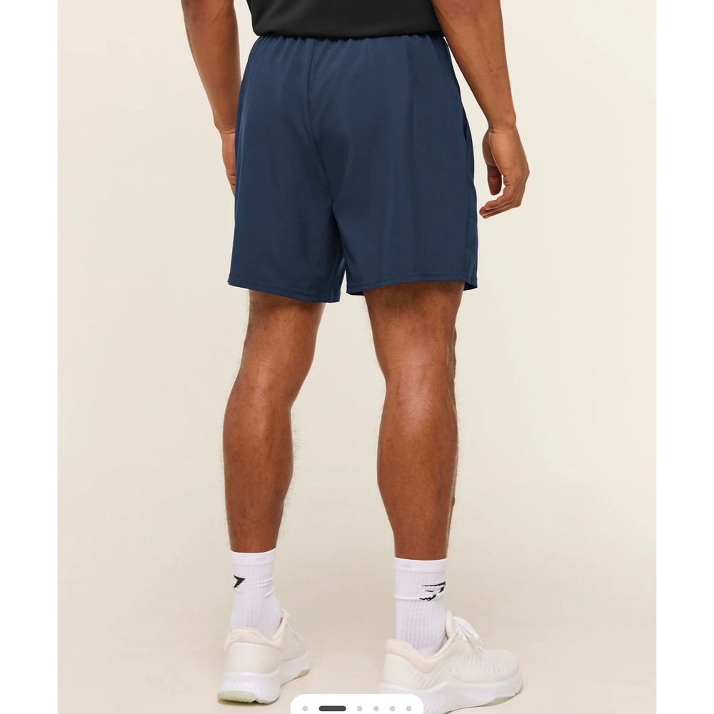 Gymshark Arrival 7" Shorts Mens XS Navy Blue Athletic Gym Training Running - Picture 2 of 7